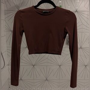 ZARA Long Sleeve Crop Top